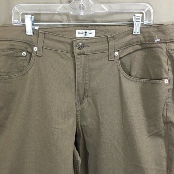 Womens NEW Duckhead Brown Twill Flare Pants NWT 22W - Picture 2 of 3